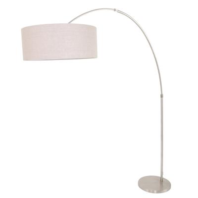 Steinhauer BooglampGramineus 50 RVS met leerbruine kap - 9904ST
