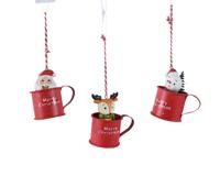 Figuur polyresin l5b5h7 cm rood a3 kerst - Decoris