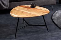 Massief houten salontafel BEAUTY BY NATURE 60cm acacia driehoekig metaal zwart - 43740