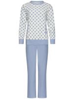 IJsblauwe polkastippen pyjama badstof