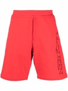 Alexander McQueen short à logo imprimé - Rouge