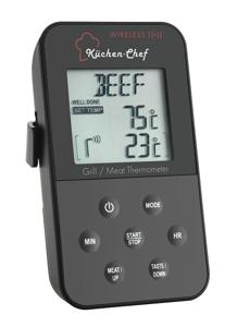 TFA Dostmann 14.1504 Barbecuethermometer Kabelsensor, Alarm, Met timer, Bewaking van kerntemperatuur Langzaam garen, Varken, Rund, Hert, Kalkoen, Lam, Konijn,