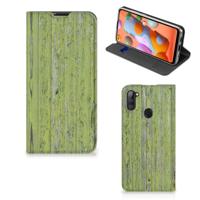 Samsung Galaxy M11 | A11 Book | Wallet Case | Green Wood