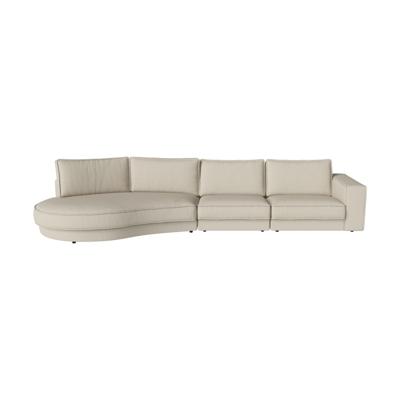 Bolia Noora 4-zits bank 400 cm open eind rond links Vilme light beige