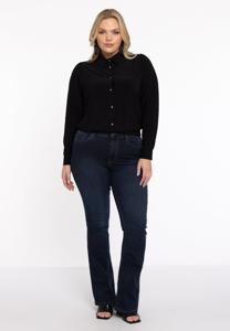 Yoek Flared jeans | Donker Blauw | Maat 56