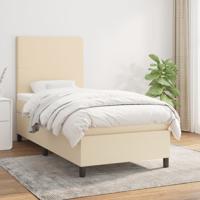 Boxspring met matras stof crèmekleurig 80x200 cm