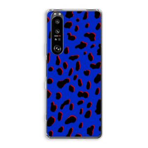 Blue Leopard: Sony Xperia 1 III Transparant Hoesje