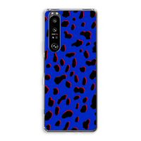 Blue Leopard: Sony Xperia 1 III Transparant Hoesje