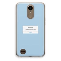 Reminder: LG K10 (2017) Transparant Hoesje