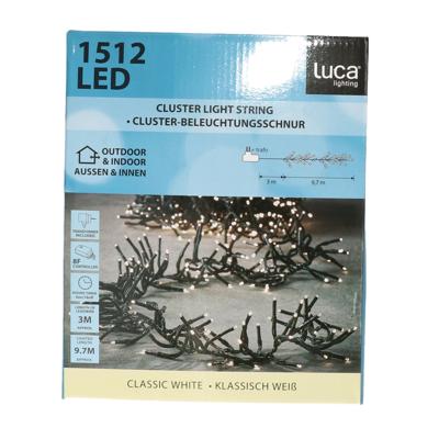 Clusterverlichting - 1512 led lampjes - helder wit - 10 meter - kerstverlichting
