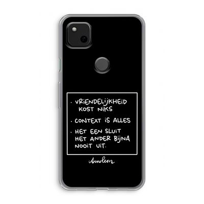 Mijn Motto's: Google Pixel 4a Transparant Hoesje