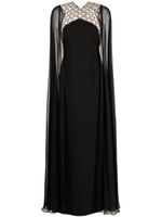 Jenny Packham robe longue Natalie à ornements en cristal - Noir - thumbnail