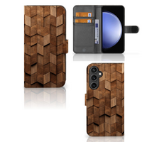 Book Style Case voor Samsung Galaxy S23 FE Wooden Cubes - thumbnail