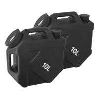 Gerimport Jerrycan/benzinetank - 2x - 10 liter - zwart - kunststof - met flexibele schenktuit