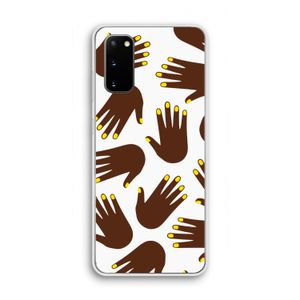 Hands dark: Samsung Galaxy S20 Transparant Hoesje