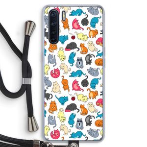 Kleurrijke katten: Oppo A91 Transparant Hoesje met koord