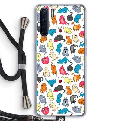 Kleurrijke katten: Oppo A91 Transparant Hoesje met koord