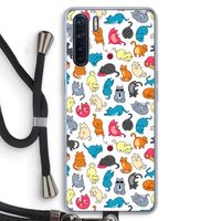 Kleurrijke katten: Oppo A91 Transparant Hoesje met koord
