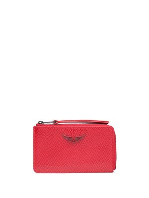 Zadig&Voltaire porte-cartes Wild à effet python - Rouge