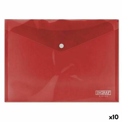 Documentenhouder Ingraf Plastic Rood Sluiting A4 (10 Stuks)