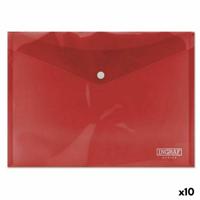Documentenhouder Ingraf Plastic Rood Sluiting A4 (10 Stuks)