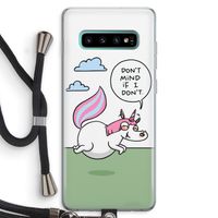 Unicorn: Samsung Galaxy S10 Plus Transparant Hoesje met koord