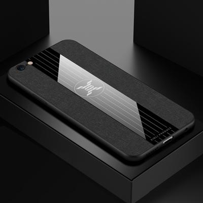 Voor iPhone 6 plus & 6s plus XINLI stiksels doek Textue schokbestendig TPU beschermhoes (zwart)