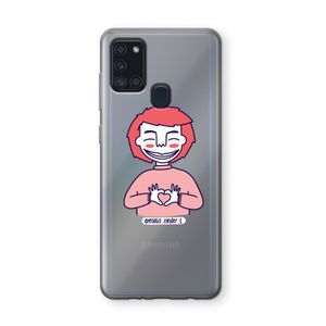 Hartje: Samsung Galaxy A21s Transparant Hoesje