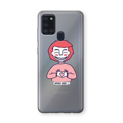 Hartje: Samsung Galaxy A21s Transparant Hoesje