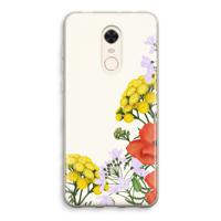 Wilde bloemen: Xiaomi Redmi 5 Transparant Hoesje - thumbnail