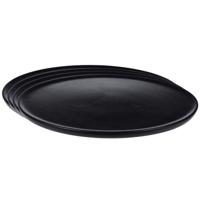 Set van 4x stuks kerstdiner onderborden rond zwart hout 38 cm