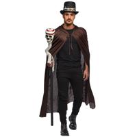 Halloween verkleed cape met capuchon - voor volwassenen - bruin - fluweel