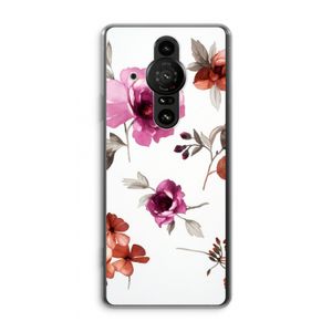 Geschilderde bloemen: Sony Xperia Pro-I Transparant Hoesje