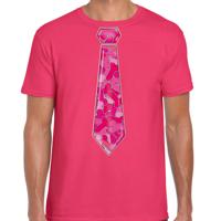 Cadeau T-shirt voor heren - piemel stropdas - roze - vrijgezellenfeest