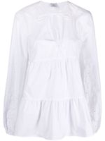 Eleventy chemise en coton à volants - Blanc