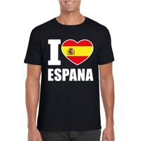 Zwart I love Spanje fan shirt heren