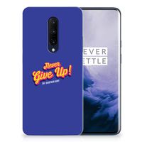 OnePlus 7 Pro Siliconen hoesje met naam Never Give Up - thumbnail