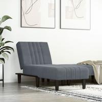 Chaise longue fluweel donkergrijs