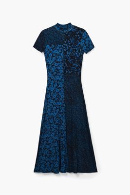 Bloemen midi-jurk - BLUE - XL