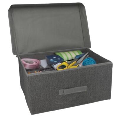 Gerimport Opbergbox London - 30 x 40 x 20 - antraciet - met handvaten