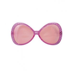 Diamant verkleed zonnebril XL roze   -