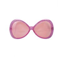 Diamant verkleed zonnebril XL roze   - - thumbnail