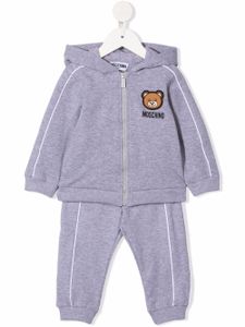 Moschino Kids survêtement à patch Teddy - Gris