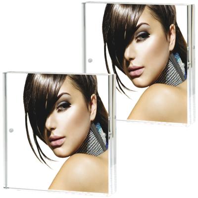 Zep - 2x stuks - Fotolijst - transparant - acryl - magnetisch frame - geschikt voor foto - 15 x 15 c