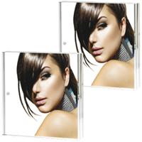 Zep - 2x stuks - Fotolijst - transparant - acryl - magnetisch frame - geschikt voor foto - 15 x 15 c