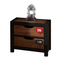 2e Halve Prijs Leen Bakker - Vipack Nachtkastje Alex - 2 Lades - Bruin/zwart - Grenenhout - Zwart#Bruin - 56.1x52.1x19.2 Cm