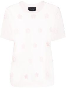 Simone Rocha t-shirt à motif fleuri découpé - Rose