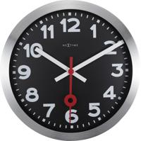 NeXtime NE-3999ARZW Wandklok Dia. 35 Cm, Geborsteld Aluminium, &apos;Station&apos;