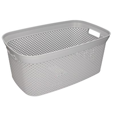 Storage Solutions wasmand - 3x - 35 liter - grijs - 54 x 34 x 23 cm - Kunststof - Draagmand Storage Solutions wasmand - 3x - 35 liter - grijs - 54 x 34 x 23 cm - Kunststof - Draagmand