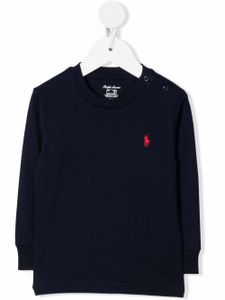 POLO RALPH LAUREN KIDS pull nervuré à encolure ronde - Bleu